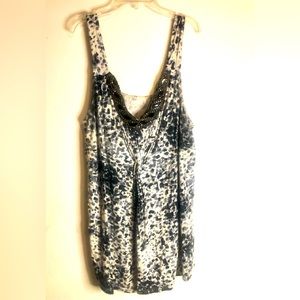 Lane Bryant tank soft stretch fabric beaded detail on neckline
